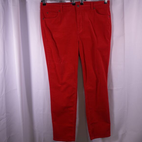 Talbots Womens 16 40x31 Red High Rise Straight Leg Corduroy Jeans Pants - Picture 1 of 7